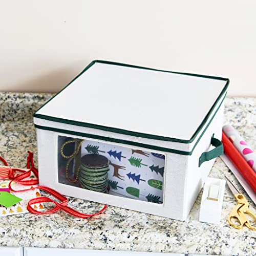 Household Essentials Holiday Storage Box, Large, Green Tree, Natural & Green