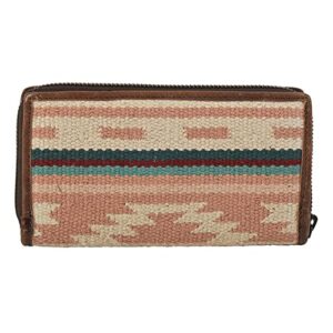 Sts Ranch Wear Women's Palomino Bifold Wallet | Lightweight Compact Zipper Purse with Interior Pocket & Card Slots, Multi-Light Pink Serape, One Size