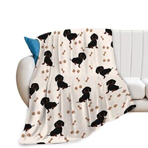 dachshund blanket cute soft cozy dachshund fleece blanket warm fuzzy weiner dog paw throw blanket dachshund gifts stuff for women kids bed 40″x50″
