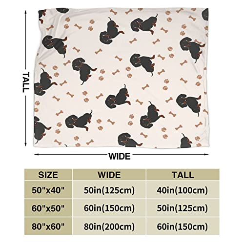 Dachshund Blanket Cute Soft Cozy Dachshund Fleece Blanket Warm Fuzzy Weiner Dog Paw Throw Blanket Dachshund Gifts Stuff for Women Kids Bed 40"X50"