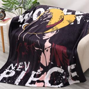 theday one piece blanket luffy blanket anime throw blanket flannel fleece siesta sofa throw lightweight cozy bed soft and warm 60″x50″ (b,60″x50″)