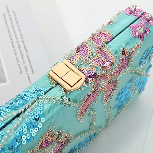 MXIAOXIA Vintage Style Sequined Day Clutch Beading Flower Evening Bags Party Bridal Female Handbags