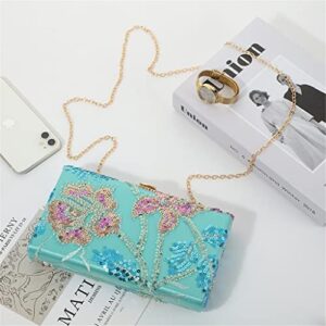 MXIAOXIA Vintage Style Sequined Day Clutch Beading Flower Evening Bags Party Bridal Female Handbags