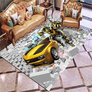wldile transformers area rugs super soft floor carpet bumblebee comfy thick fur mat optimus prime rug for bedroom living room