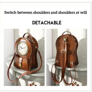 clock purse Real Working Clock Shoulderbags women's backpack vintage one shoulder messenger bag Cross Body for Women Girls (Black)