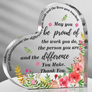 thank you gift for women inspirational gifts coworker gifts office gift for colleague leaving job gifts farewell gift appreciation gifts for friends nurse teacher keepsake (heart)