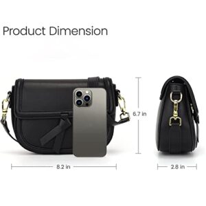 Jackie&Jill Small Crossbody Bags for Women,Soft Leather Women's Shoulder Handbags, Cute Designer Purses with 2 Size Straps. (Black)