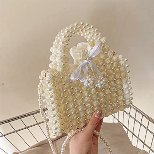 MXIAOXIA Fashion Women Evening Bags Beading Hollow Out Style Shoulder Chain Handbags Pearl Wedding Clutches