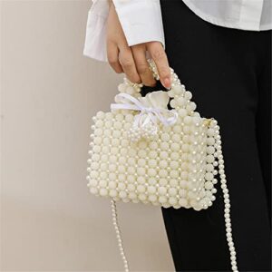 MXIAOXIA Fashion Women Evening Bags Beading Hollow Out Style Shoulder Chain Handbags Pearl Wedding Clutches