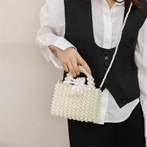 MXIAOXIA Fashion Women Evening Bags Beading Hollow Out Style Shoulder Chain Handbags Pearl Wedding Clutches