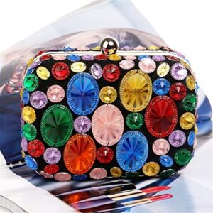 MXIAOXIA Acrylic Beaded Women Evening Bags with Chain Shoulder Small Purse Day Clutches for Wedding Party Dinner Evening Bags