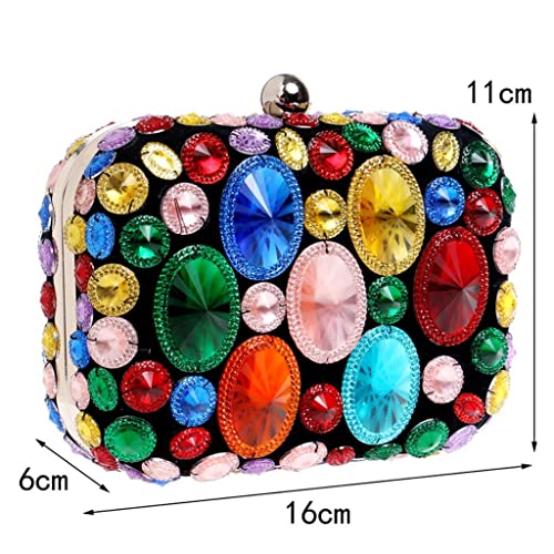 MXIAOXIA Acrylic Beaded Women Evening Bags with Chain Shoulder Small Purse Day Clutches for Wedding Party Dinner Evening Bags