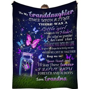 Coolim Granddaughter Gifts from Grandma, Granddaughter Gifts, Granddaughter Blanket, to My Granddaughter Blanket for Birthday Graduation (Granddaughter Gifts, 60" x 50")