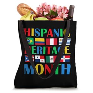 Hispanic Heritage Month Latin Countries Flags men women Tote Bag