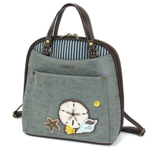 chala convertible backpack purse – sand dollar – indigo