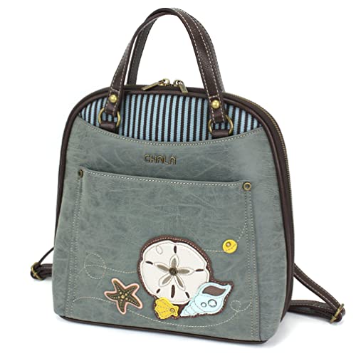 CHALA Convertible Backpack Purse - Sand Dollar - Indigo