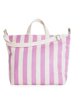 horizontal zip duck bag – pink awning stripe