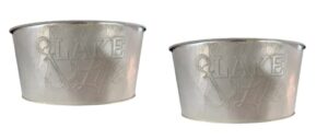 pam’s glam lake life oval metal planter, bucket, tabletop utensil holder lake cable decor set of two 9 inch storage buckets