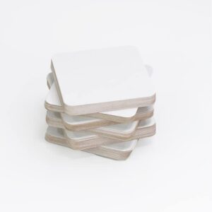 disposable square coasters | white | 4 inches | heavyweight cardboard (100)