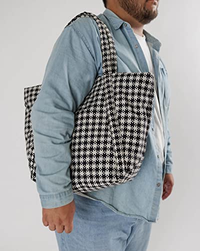 Cloud Bag - Black & White Pixel Gingham