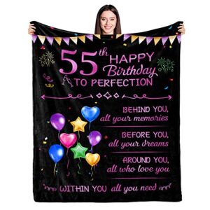 brithhaha 55th birthday gifts for women funny 1967 blanket for 55 year old woman 55th birthday throw ideas 55 birthday decorations for women her him wife sister mom friends grandmother 60″x50″