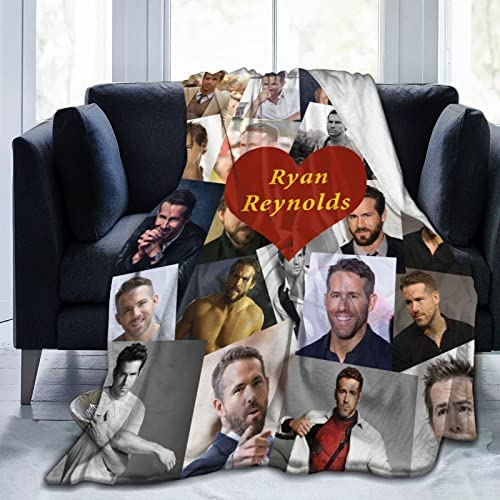 Noichzc Ryan Reynolds Throw Blanket Soft Microfiber Lightweight Cozy Warm Blankets Gifts for Women Girls Couch Bedroom, Black, 50''x40''