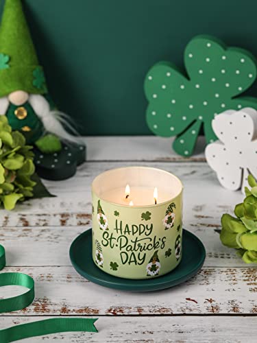 St. Patrick’s Day Candle, Luck Eucalyptus Mint Scented Candle, Large 3 Wicks, 14 oz