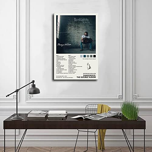 YEZLH Morgan Poster Wallen Dangerous Music Album Cover Signed Limited Edition Canvas Poster Bedroom Decor Sports Landscape Office Room Decor Gift Unframe: 12x18inch(30x45cm)