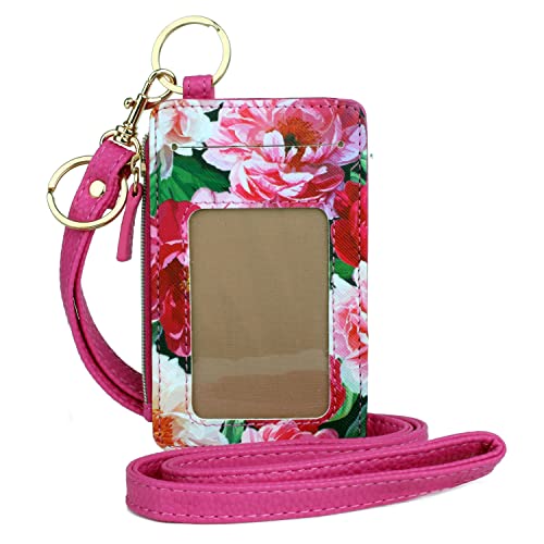 Julia Buxton Fuchsia Floral Blooms Everywhere Lanyard