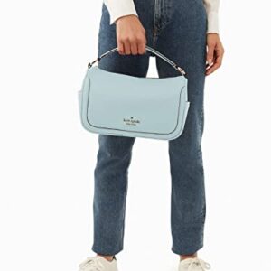 Kate Spade Smoosh Top Zip Satchel Hobo Crossbody Leather Blue Glow