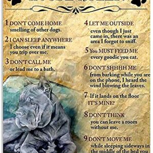 Pubertee Metal Signs A Cane Corso'S House Rules Signs Retro Aluminum Sign for Home Coffee Wall Decor 8x12 Inches