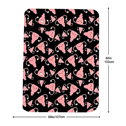 Uterus Soft Blanket Soft Throw Blanket,Uterus Plush Fuzzy Blanket Cozy Throw Blanket for Office Home,Warm Fleece Throw Blanket 50x60 in