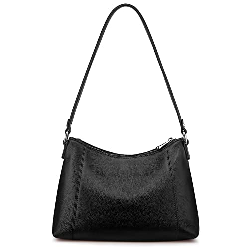 S-ZONE Small Leather Purses for Women Shoulder Hobo Bags and Handbags with Outside Pocket