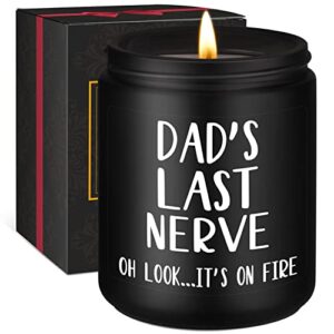 miracu manly candles for dad – dads last nerve – funny dad gifts, dad birthday gifts from daughter, son – relaxation, fathers day relaxing gifts for dad, father, best dad, daddy – bday gifts for dad