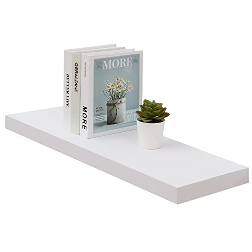 JOLLYMER White Flating Shelf for Living Room, Bedroom and Bathroom