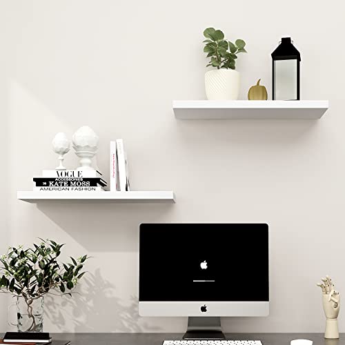 JOLLYMER White Flating Shelf for Living Room, Bedroom and Bathroom