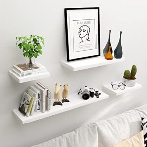 JOLLYMER White Flating Shelf for Living Room, Bedroom and Bathroom