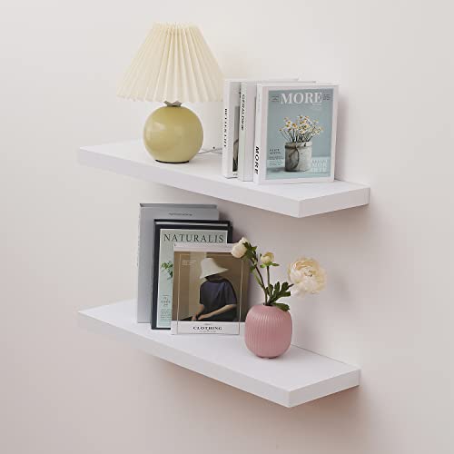 JOLLYMER White Flating Shelf for Living Room, Bedroom and Bathroom