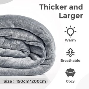 MOOFUN Sherpa Fleece Throw Blanket- 60 x 80 inches, Soft Fluffy Cozy Warm Fuzzy Machine Washable, Durable Blanket for Couch and Bed -Silver Grey