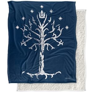 the lord of the rings blanket, 50″x60″ tree of gondor silky touch sherpa back super soft throw blanket