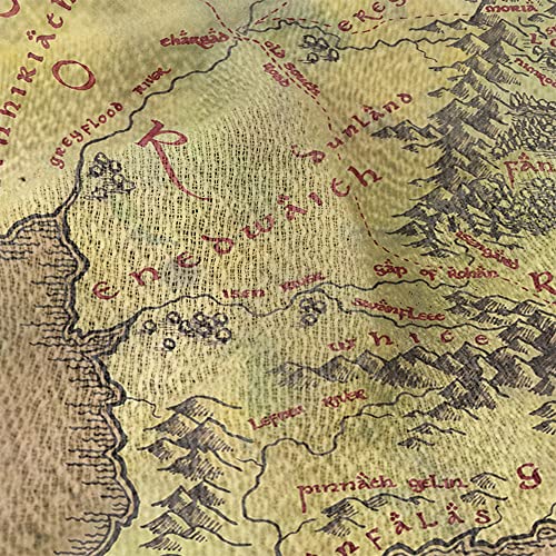 LOGOVISION The Lord of The Rings Blanket, 50"x60" Map of Middle Earth Woven Tapestry Cotton Blend Fringed Throw Blanket