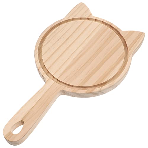 Wooden Cheese Board with Handle Cat Shaped Unfinished Chartuterie Board Chopping Board for DIY Painting 5 Inch (Color : As Shown2, Size : 26.7X15.2X1.5CM)