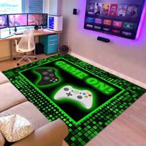 canaro large game area rugs 3d gamer carpet decor game printed living room mat bedroom controller player boys gifts home non-slip crystal floor polyester mat teen boys carpet 31x20inch