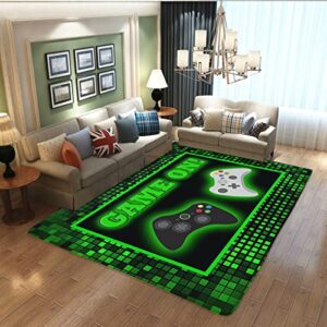 CANARO Large Game Area Rugs 3D Gamer Carpet Decor Game Printed Living Room Mat Bedroom Controller Player Boys Gifts Home Non-Slip Crystal Floor Polyester Mat Teen Boys Carpet 31x20inch