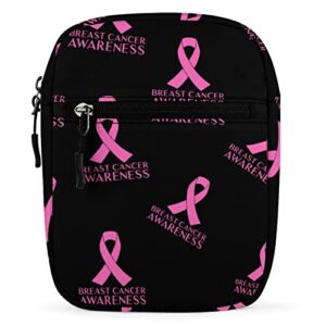 pink breast cancer awareness crossbody small items tote bag travel satchel purse messenger shoulder handbag
