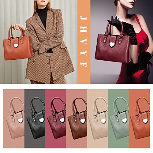 JHVYF Satchel Bag for Women Vegan Leather Crossbody Purse Top-Handle Handbag Trendy Shoulder Bag Ladies Work Tote Apricot