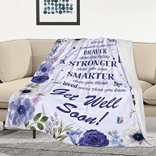 KJACGAD Get Well Soon Gifts for Women Sympathy Gifts Thinking of You Gifts Inspirational Spiritual Gifts After Surgery Gifts Feel Better Gifts for Women Christmas Throw Blanket 60X50 Inch