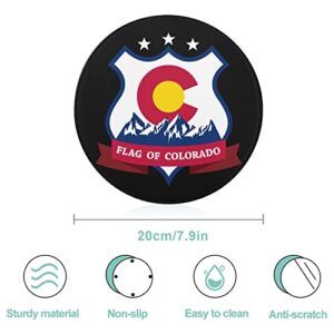 Flag of Colorado Printed Round Cutting Board Glass Chopping Blocks Mats Food Tray for Home Kitchen Decoration