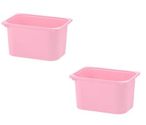 trofast storage box, pink; 16 ½x11 ¾x9 “, stackable containers/bins/baskets, compatible with trofast frames and lids, made of polypropelene pack of 2