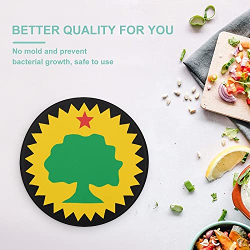 Flag of The Oromo Printed Round Cutting Board Glass Chopping Blocks Mats Food Tray for Home Kitchen Decoration